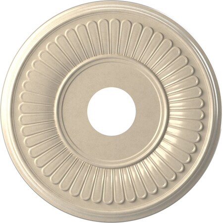 Ekena Millwork Berkshire PVC Medallion (Canopies up to 7"), 16"OD x 3 1/2"ID x 1"P, Universal Metallic Pearl Mist CMP16BEEPE